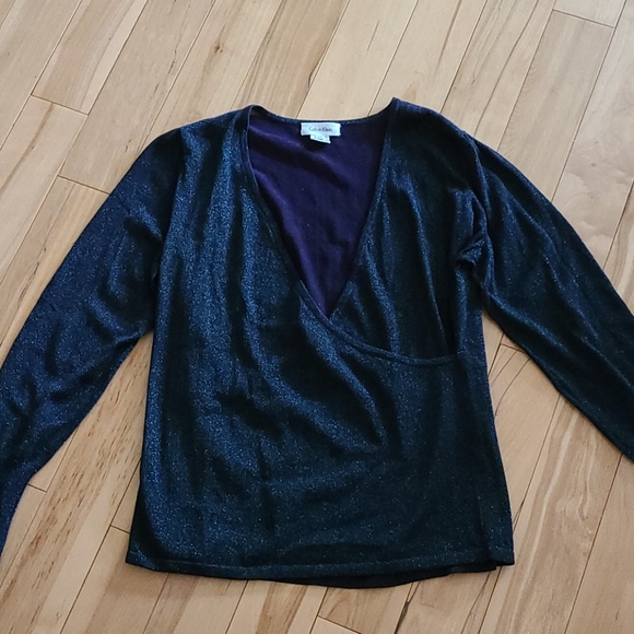 Calvin Klein Sweaters - Calvin Klein thin sweater purple w/ blue sparkle